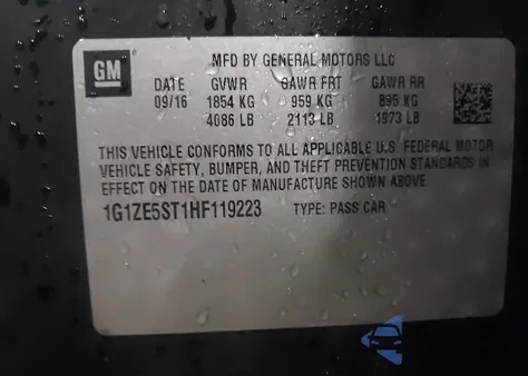 2017 Chevrolet Malibu 1Lt z USA, uszkodzony, nr VIN 1G1ZE5ST1HF119223